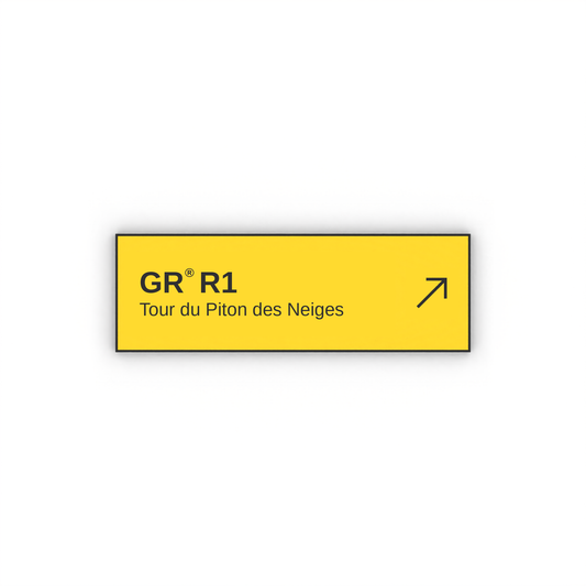 Panneau de randonnée Tour du Piton des Neiges GR®R1